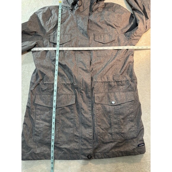 Lands' End Womens Squall Parka Jacket Medium Gray Fleece Lined Lightweight Coat - Picture 4 of 8